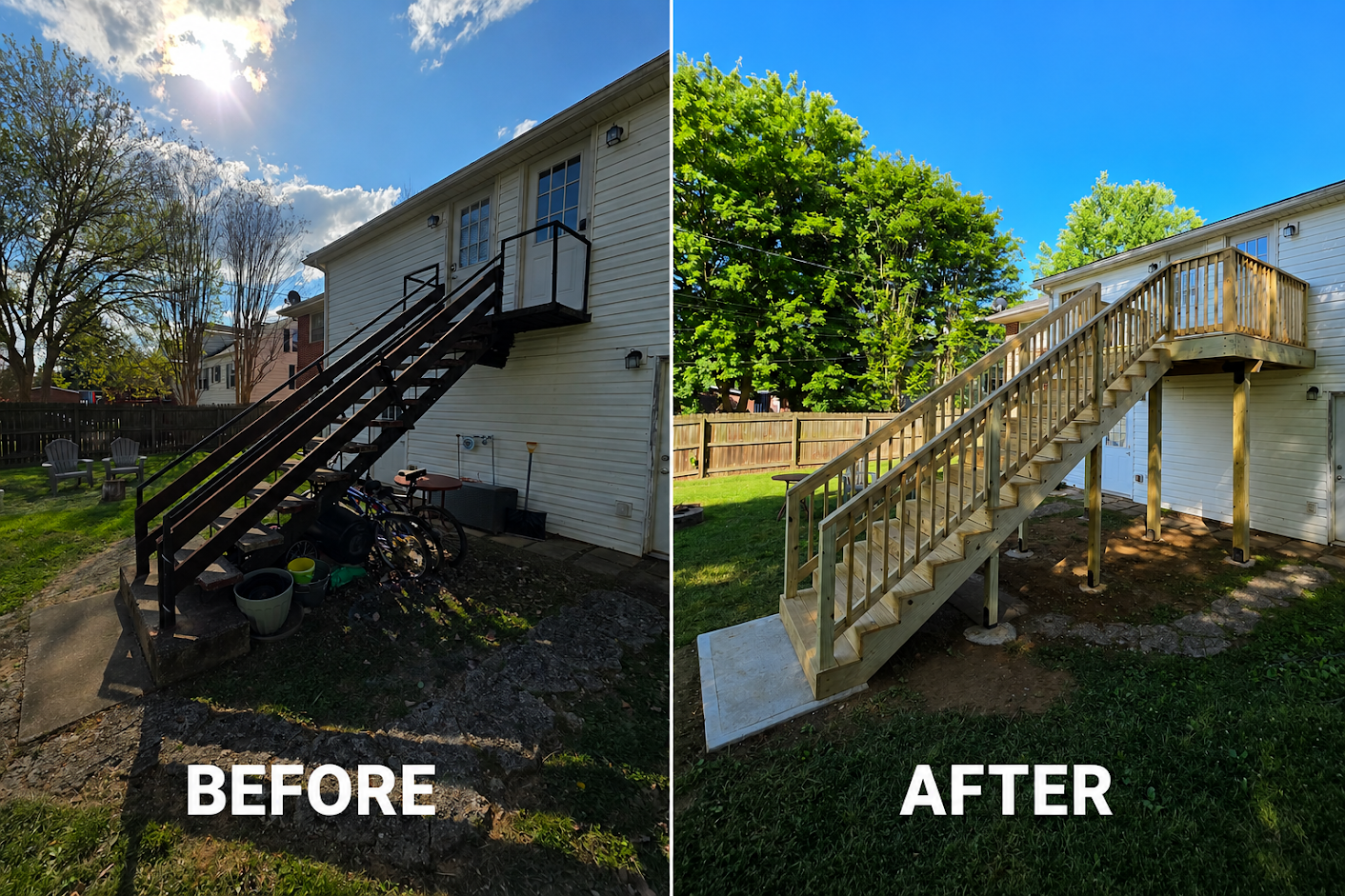 Deck before and after